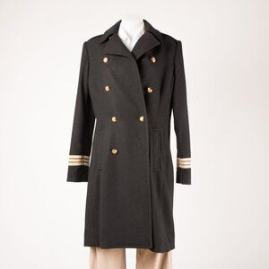 Lauren Ralph Lauren Black Wool Military Style Coat Size 4